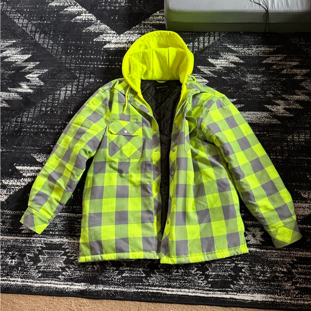 Hi Vis checkered mens work jacket